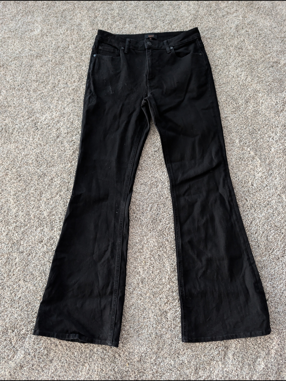 Quince NWOT Luna Stretch Flare Jeans 29x32 Black High Rise